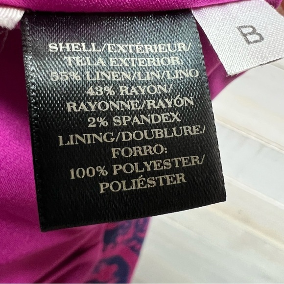 Ann Taylor Pencil Skirt Womens Petite 12P Linen Stretch Purple Paisley Print - Picture 9 of 11